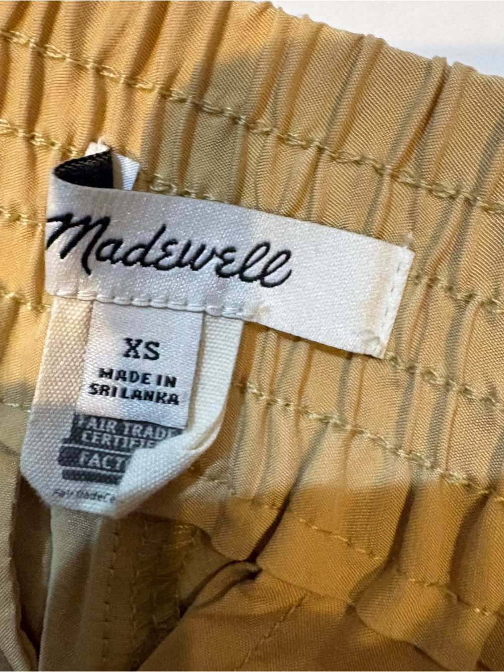 Madewell Beige Wide-Leg Elastic-Waist Pants size XS - Picture 5 of 10